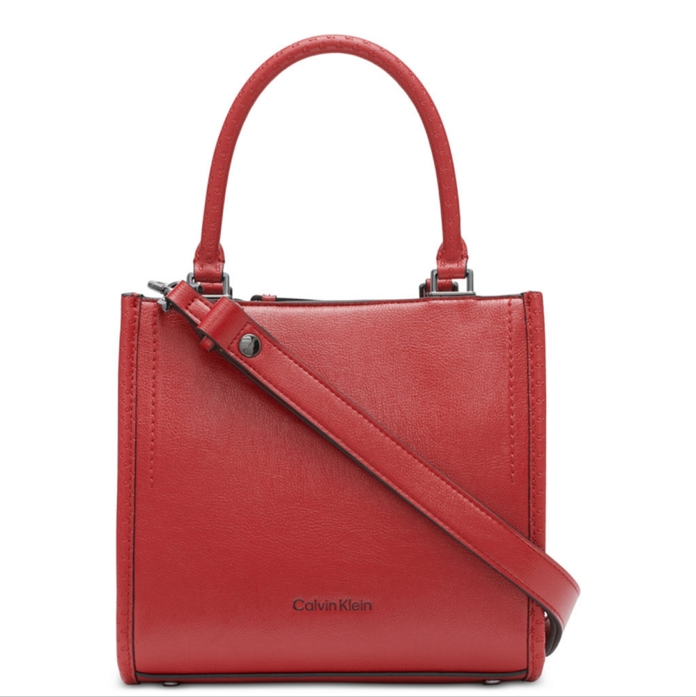 Calvin Klein Embossed Shoulder Signature. Triple Compartment